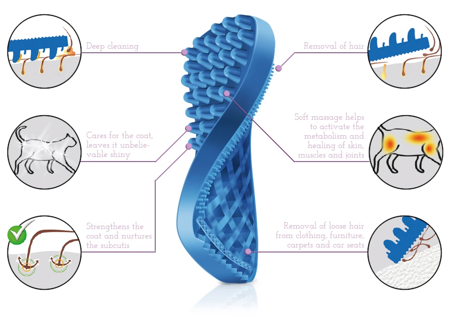 Euro Joe Pet+Me Cat Short Hair Brush Blue - Image 3