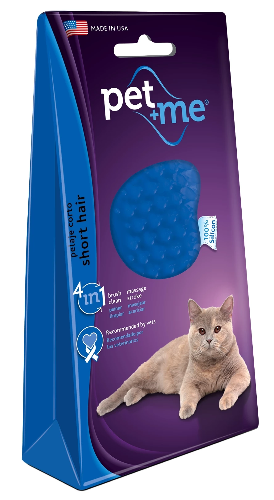 Euro Joe Pet+Me Cat Short Hair Brush Blue - Image 5