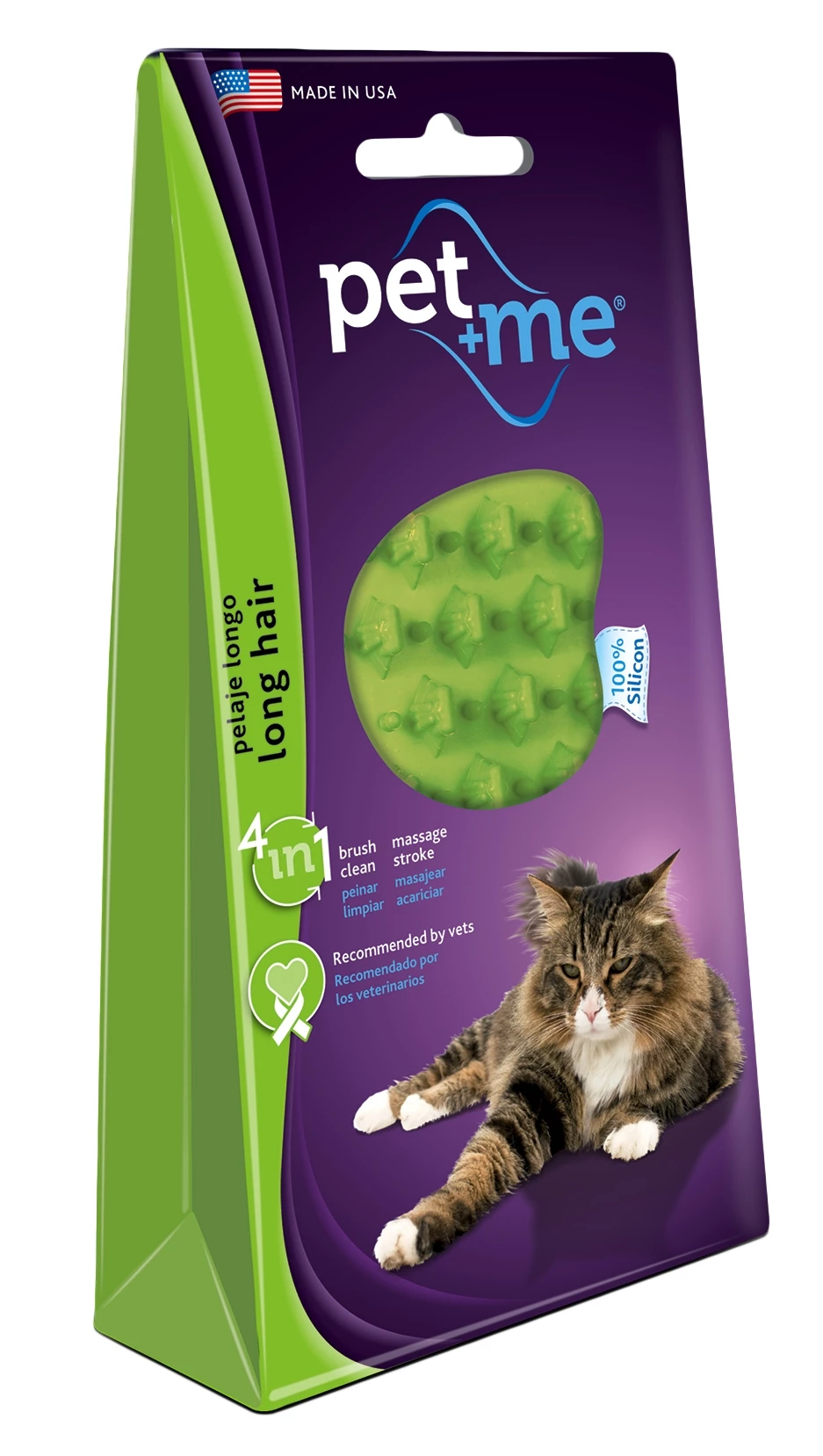Euro Joe Pet+Me Cat Long Hair Brush Green - Image 3