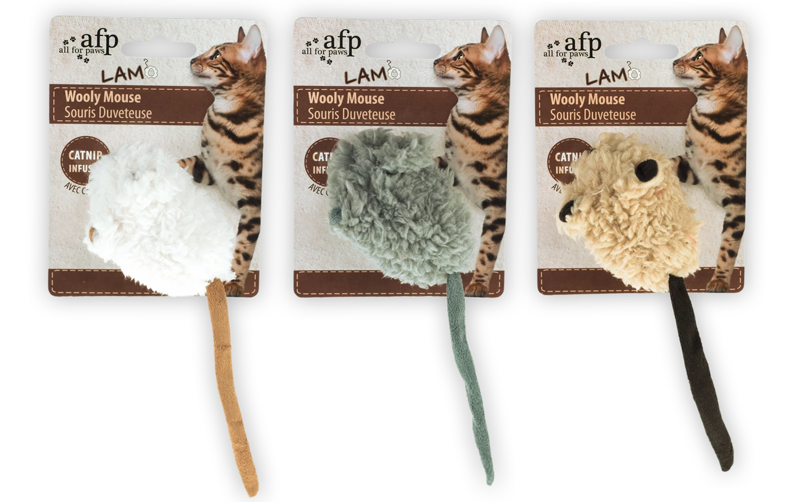 Euro Joe AFP Lambswool-Wooly Mouse With Mouse Sound Catnip