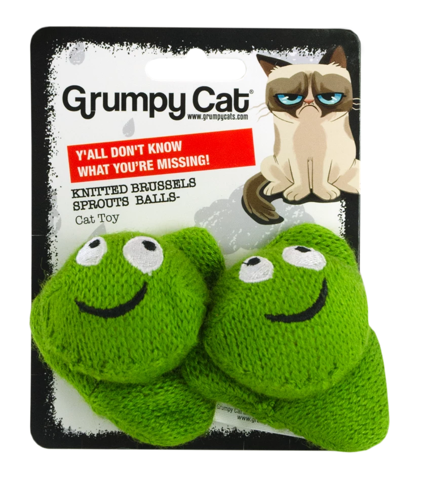 Euro Joe Grumpy Cat Knitted Brussels Sprouts Balls 2-pack