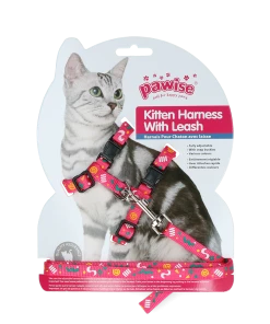 Euro Joe Pawise Kitten Harness Leash-Pink/Purple