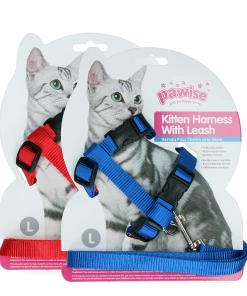 Euro Joe Pawise Kitten Harness Leash-Red/Blue