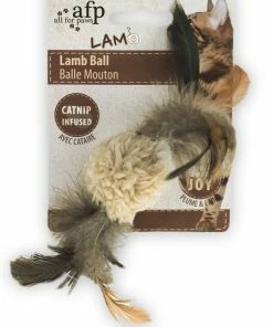 Euro Joe AFP Lambswool-Lamb Ball With Bird Sound Catnip