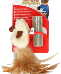 Euro Joe KONG Cat Refillable Catnip Feather Mouse