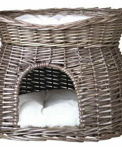 Euro Joe Basket Cave With Bed On Top, Wicker