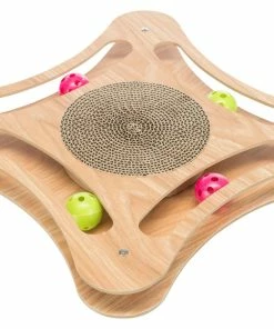 Euro Joe Scratching Cardboard With Toys, Wood