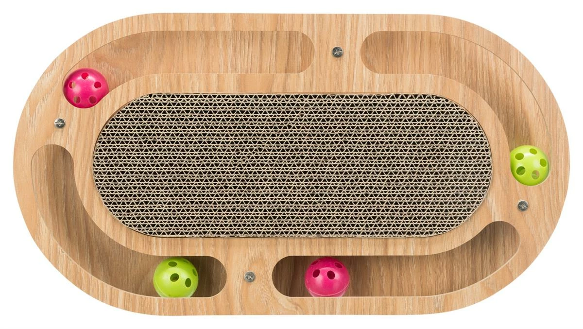 Euro Joe Scratching Cardboard With Toys, Wood, Catnip - Image 3